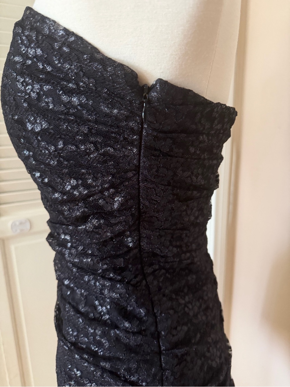 Betsey Johnson Black Strapless Lace Party Dress - Picture 4 of 11